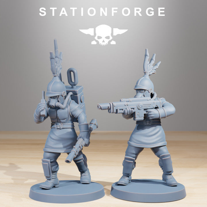 Imperial Army Grim Guard Aquilastra (12 Units), 28mm heroic scale unpainted resin, view 2