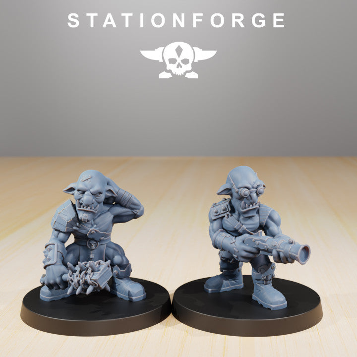 Orks Goblins (10 Units), proxy miniature, squad, 28mm heroic scale unpainted resin, view 5