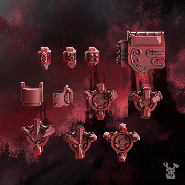 Crimson Knights Heavy Walker, proxy miniature, 28mm heroic scale unpainted resin, view 6