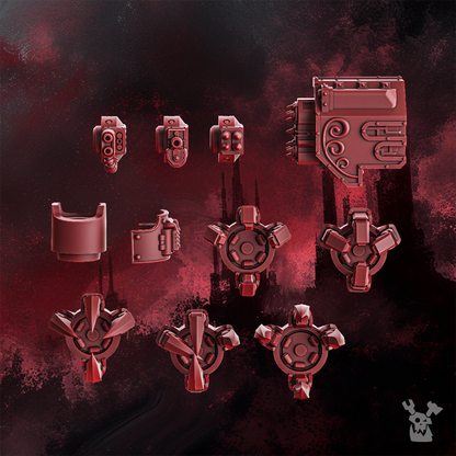 Crimson Knights Heavy Walker, proxy miniature, 28mm heroic scale unpainted resin, view 6