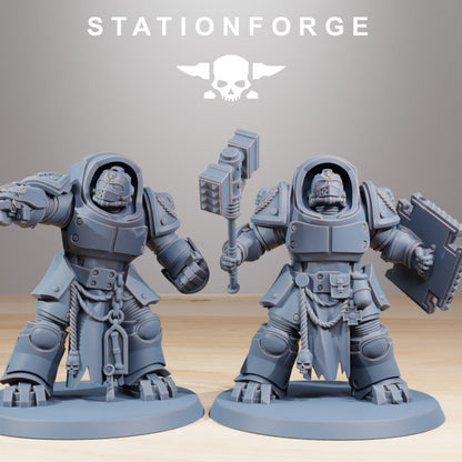 Space Knights Vanguard Melee Unit (10 Units), proxy miniature, squad, 28mm heroic scale unpainted resin, view 3