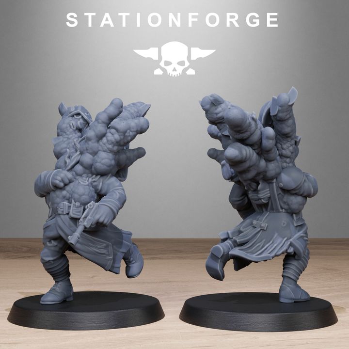 Grim Guard Objective Markers, Imperial Army proxy miniature, infantry, 28mm heroic scale unpainted resin, view 5