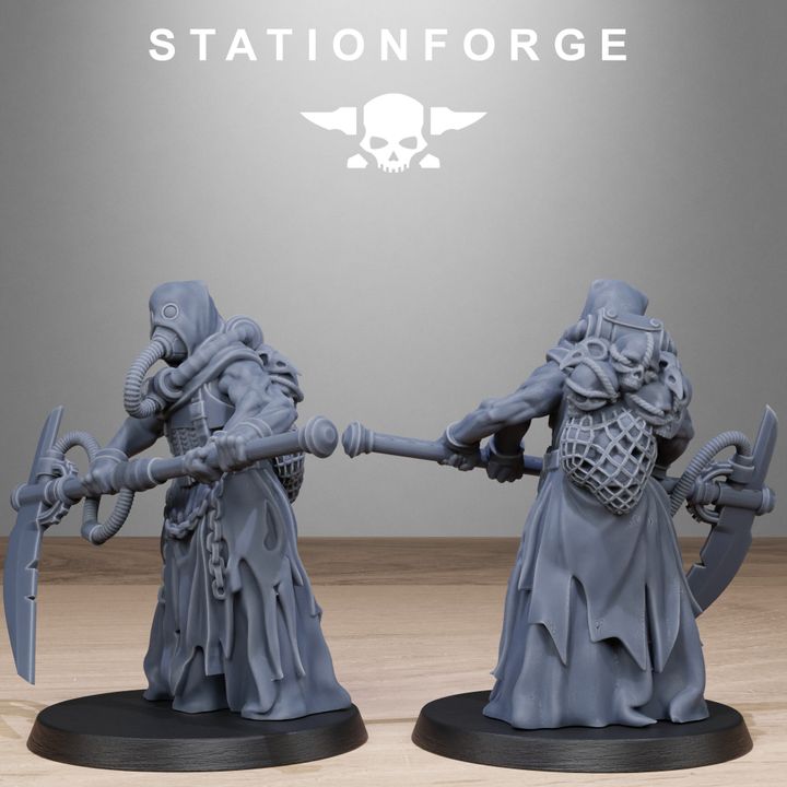 Dark Space Knights Guard Butchers, proxy miniature, infantry, 28mm heroic scale unpainted resin, view 4