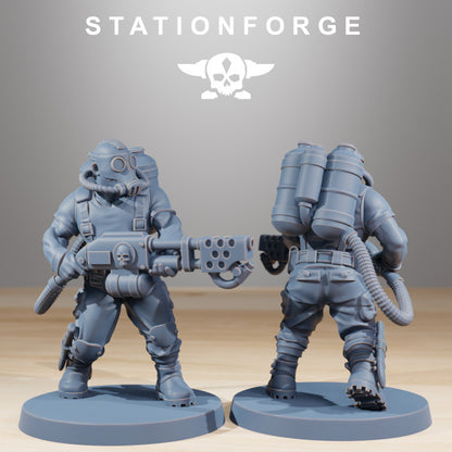 Grim Guard Jungle Fighters, Imperial Army proxy miniature, infantry, 28mm heroic scale unpainted resin, view 4