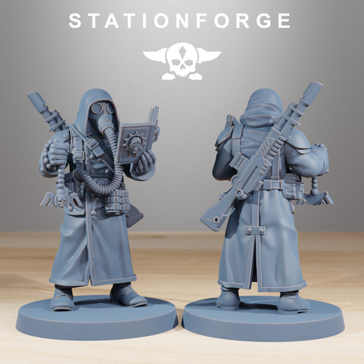 Grim Guard Acolytes, Imperial Army proxy miniature, infantry, 28mm heroic scale unpainted resin, view 8