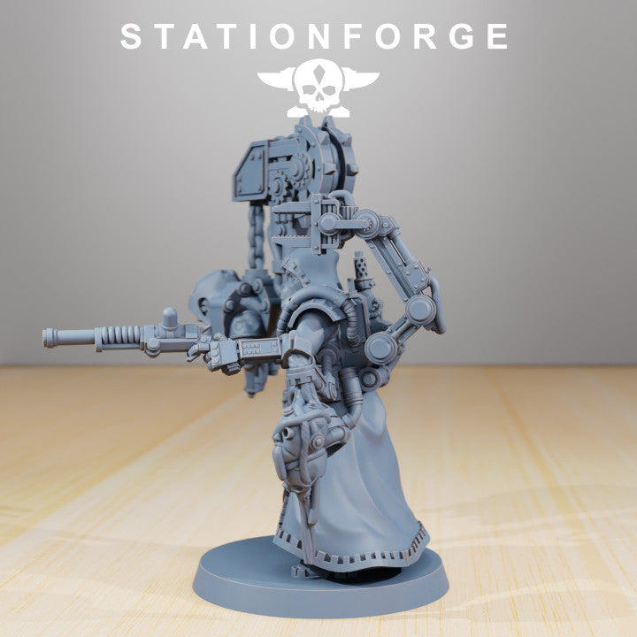 Scavenger Scrapper, Tech Priests proxy miniature, 28mm heroic scale unpainted resin, view 4