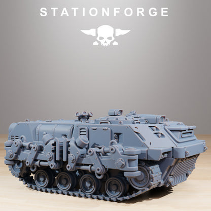 Space Knights Predator Tank, proxy miniature, 28mm heroic scale unpainted resin, view 6
