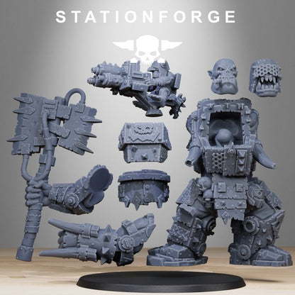 Orks Commander, proxy miniature, character, 28mm heroic scale unpainted resin, view 2