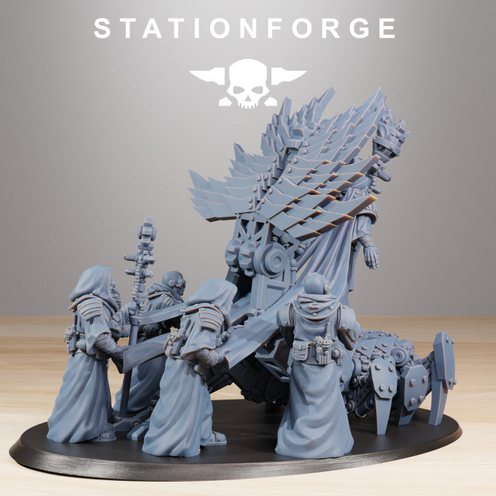 Scavenger Priest, Tech Priests proxy miniature, character, 28mm heroic scale unpainted resin, view 5