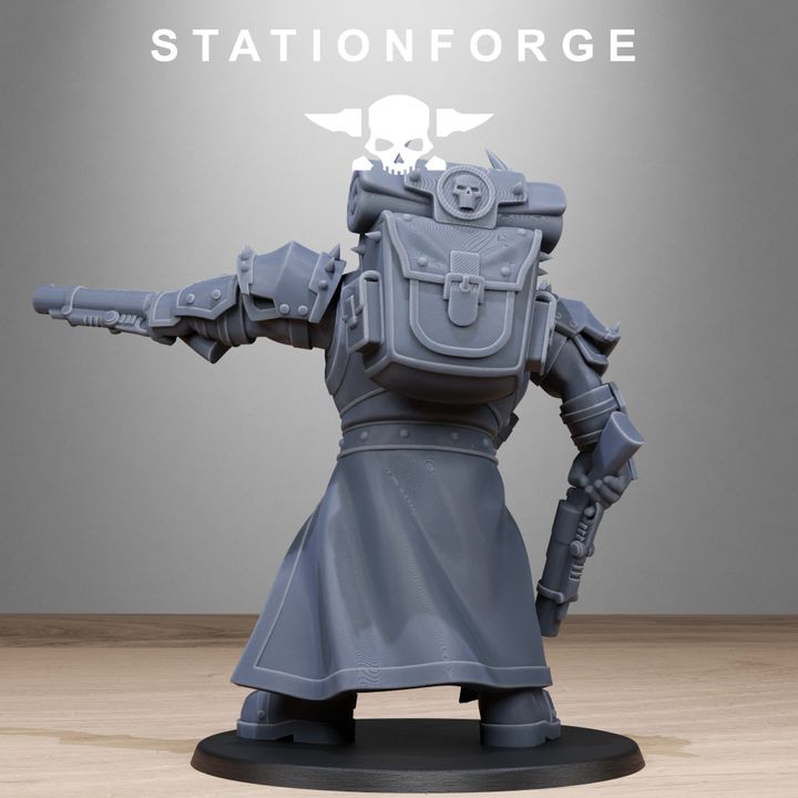 Dark Space Knights Guard Destructor, proxy miniature, infantry, 28mm heroic scale unpainted resin, view 4