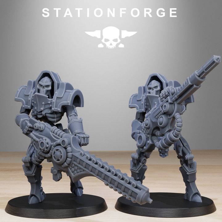 Necro Heavy Infantry (10 Units), proxy miniature, squad, 28mm heroic scale unpainted resin, view 3