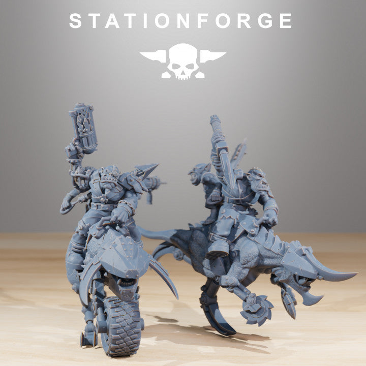 Orks Beast Riders Boss, proxy miniature, character, 28mm heroic scale unpainted resin, view 5