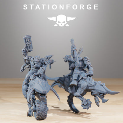 Orks Beast Riders Boss, proxy miniature, character, 28mm heroic scale unpainted resin, view 5