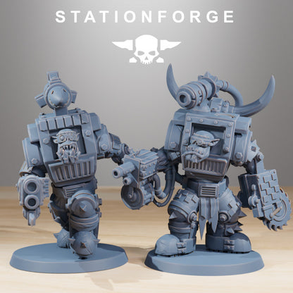 Orks Steelbrutes (10 Units), proxy miniature, squad, 28mm heroic scale unpainted resin, view 3