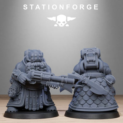 Dark Space Knights Guard Dwarves, proxy miniature, infantry, 28mm heroic scale unpainted resin, view 9