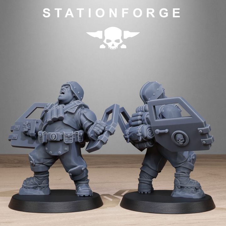 Grim Guard Jungle Fighter Mutants, Imperial Army proxy miniature, infantry, 28mm heroic scale unpainted resin, view 4