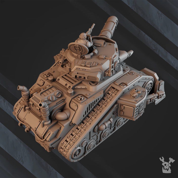 Regius Guard Battle Tank Lethal Rage Lr6, Imperial Army proxy miniature, 28mm heroic scale unpainted resin, view 4