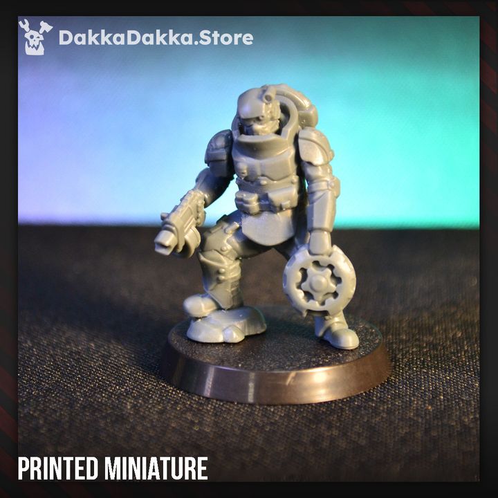 Phaeton Guard Guardian, Imperial Army proxy miniature, infantry, 28mm heroic scale unpainted resin, view 4