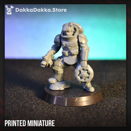 Phaeton Guard Guardian, Imperial Army proxy miniature, infantry, 28mm heroic scale unpainted resin, view 4