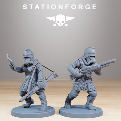 Imperial Army Grim Guard Vexillatio (12 Units), 28mm heroic scale unpainted resin, view 6