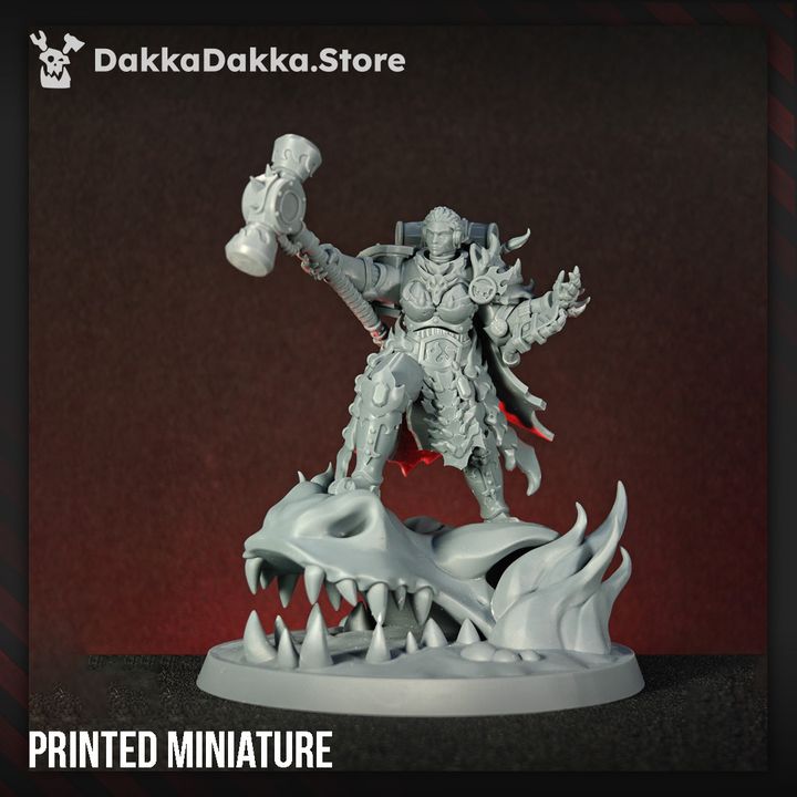 Flame Knights Iskra Nova The Firestorm, proxy miniature, character, 28mm heroic scale unpainted resin, view 6