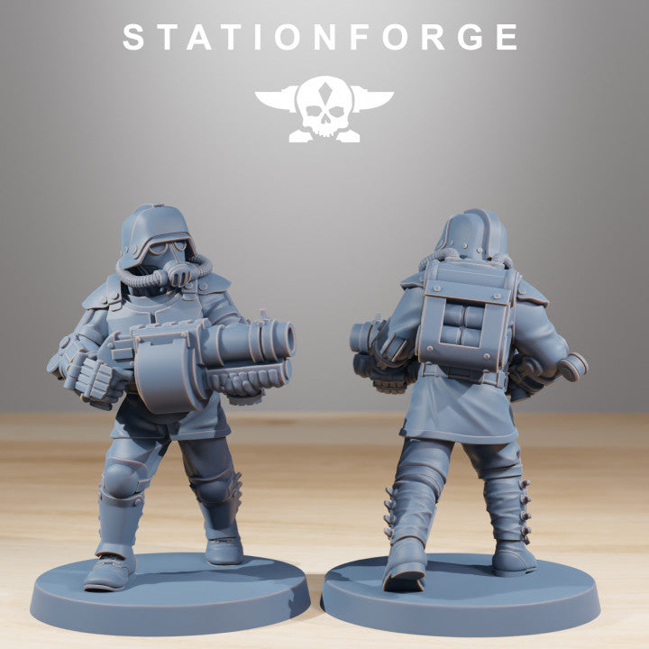 Grim Guard Commandos, Imperial Army proxy miniature, infantry, 28mm heroic scale unpainted resin, view 4