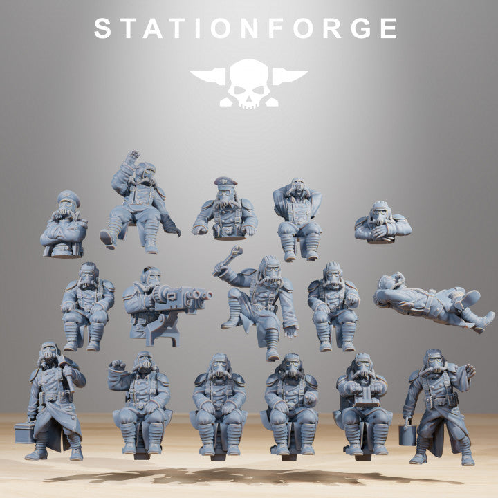 Grim Guard Monolith Builder Kit, Imperial Army proxy miniature, infantry, 28mm heroic scale unpainted resin, view 4