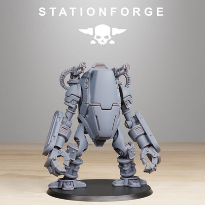 Scavenger Clanker, Tech Priests proxy miniature, 28mm heroic scale unpainted resin, view 7