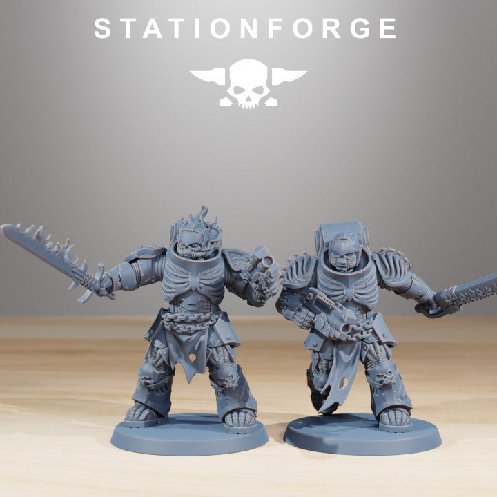 Space Knights Doom Reapers Heads (13 Units), resin conversion bits, squad, 28mm heroic scale unpainted resin, view 3