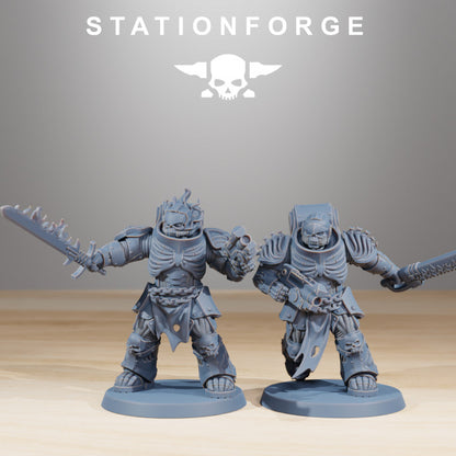 Space Knights Doom Reapers Heads (13 Units), resin conversion bits, squad, 28mm heroic scale unpainted resin, view 3