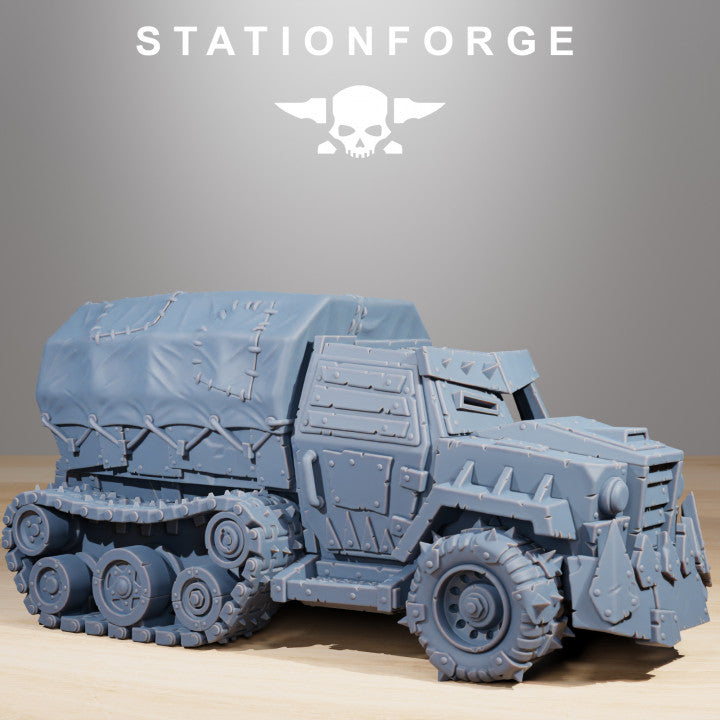 Orks Party Wagon V3, proxy miniature, 28mm heroic scale unpainted resin, view 4