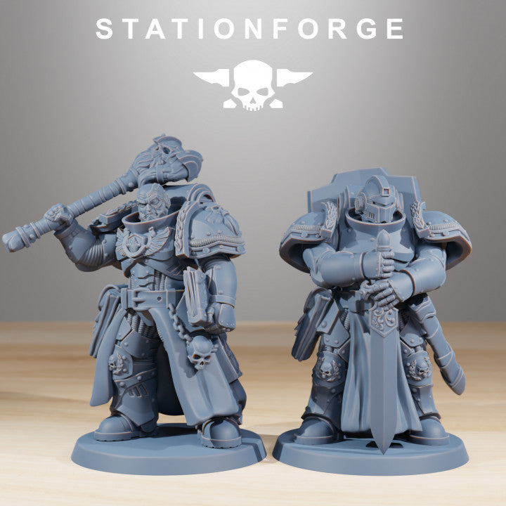 Space Knights Squad (10 Units), proxy miniature, squad, 28mm heroic scale unpainted resin, view 3