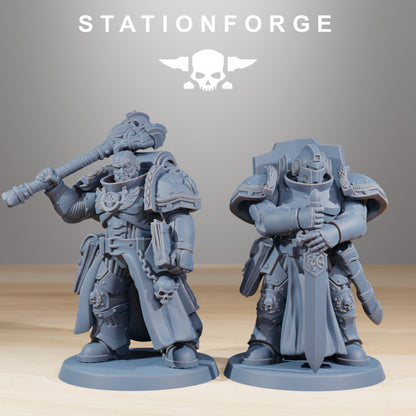 Space Knights Squad (10 Units), proxy miniature, squad, 28mm heroic scale unpainted resin, view 3