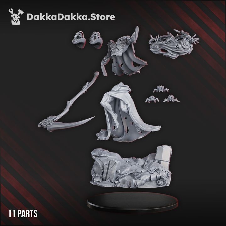 Ghostgod Of The Night Star, Necro proxy miniature, 28mm heroic scale unpainted resin, view 3