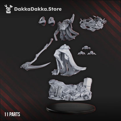Ghostgod Of The Night Star, Necro proxy miniature, 28mm heroic scale unpainted resin, view 3
