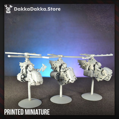 Orks Copters, proxy miniature, 28mm heroic scale unpainted resin, view 4
