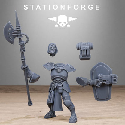 Imperial Army Purifiers, proxy miniature, 28mm heroic scale unpainted resin, view 3