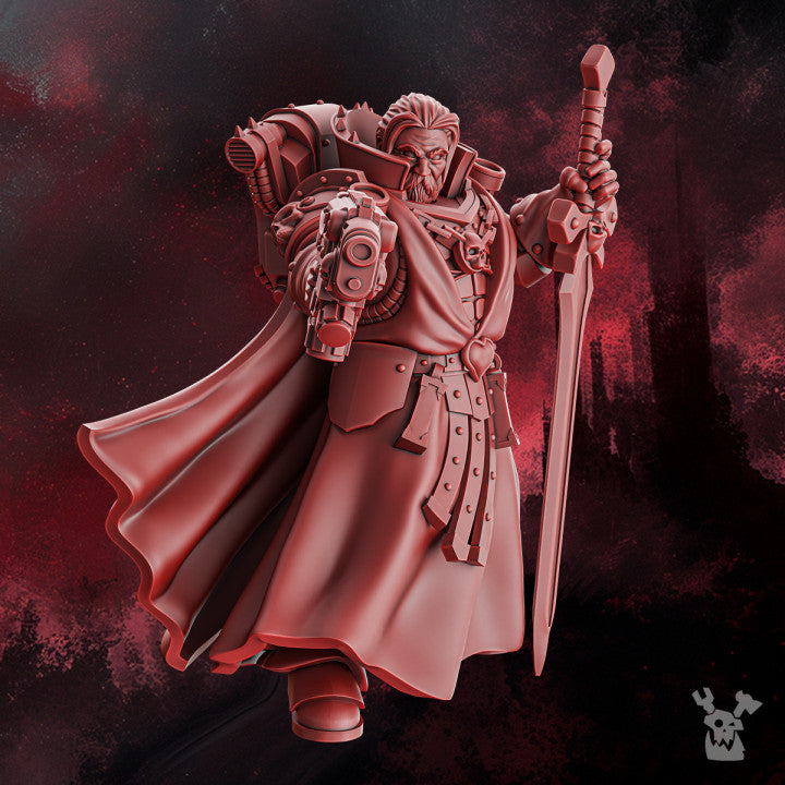 Crimson Knights Great Curator Mathias, proxy miniature, 28mm heroic scale unpainted resin