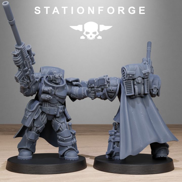 Space Knights Snipers, proxy miniature, scout, 28mm heroic scale unpainted resin, view 9