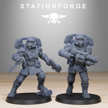 Imperial Army Vaskar Jump Squad (10 Units), 28mm heroic scale unpainted resin, view 3