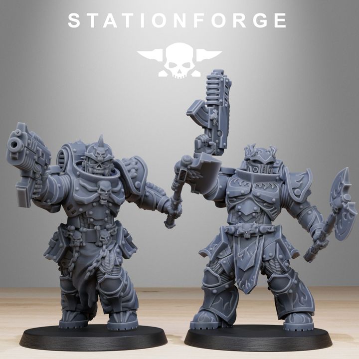 Space Knights Dragon Knights (10 Units), proxy miniature, squad, 28mm heroic scale unpainted resin, view 6