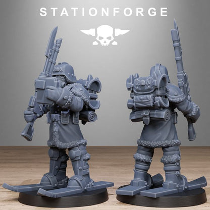 Grim Guard Frostwatch Patrol, Imperial Army proxy miniature, infantry, 28mm heroic scale unpainted resin, view 5