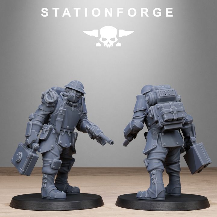 Royal Guard Bastioners, Imperial Army proxy miniature, infantry, 28mm heroic scale unpainted resin, view 6
