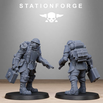 Royal Guard Bastioners, Imperial Army proxy miniature, infantry, 28mm heroic scale unpainted resin, view 6