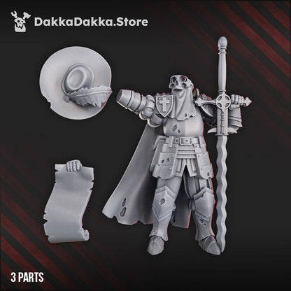 Torquemadas Verdugo Inquisitorial, Trench Warfare proxy miniature, character, 28mm heroic scale unpainted resin, view 4