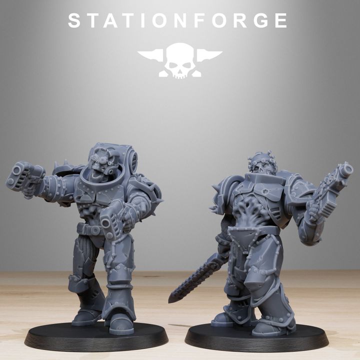 Space Knights Zombies (10 Units), proxy miniature, squad, 28mm heroic scale unpainted resin, view 5