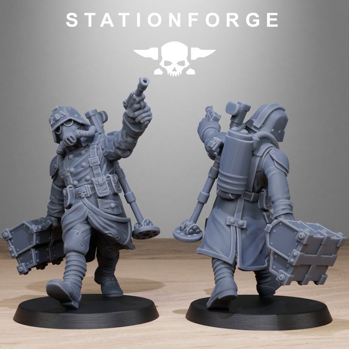 Grim Guard Radioactive Mutants, Imperial Army proxy miniature, infantry, 28mm heroic scale unpainted resin, view 7