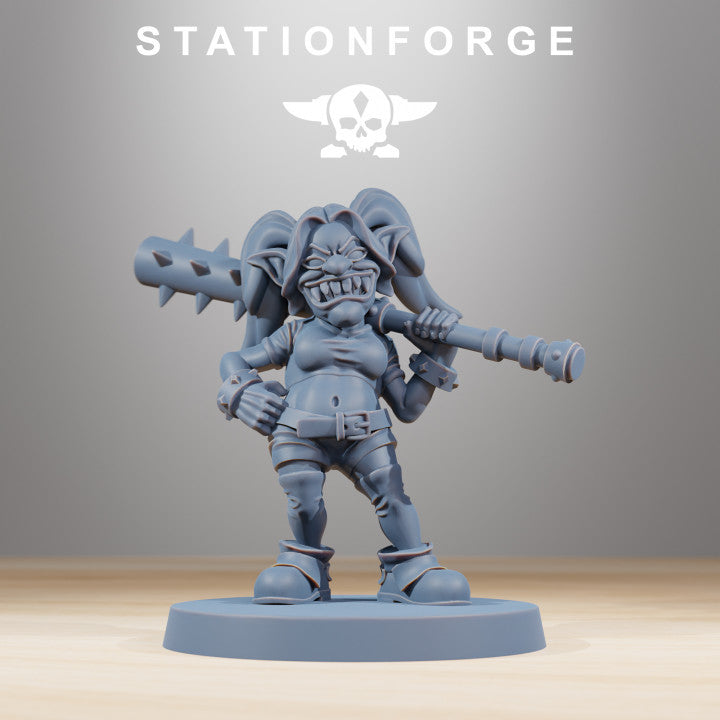 Orks Mobsta, proxy miniature, 28mm heroic scale unpainted resin, view 3