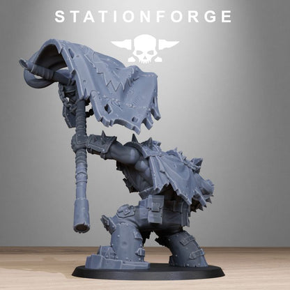 Orks Bearer Boss, proxy miniature, character, 28mm heroic scale unpainted resin, view 2