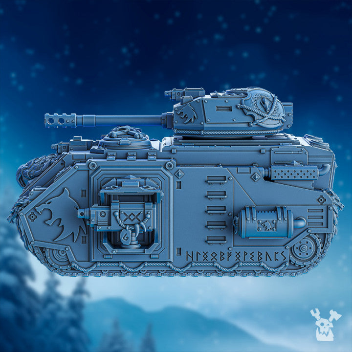 Wolf Knights Apc, proxy miniature, transport, 28mm heroic scale unpainted resin, view 4